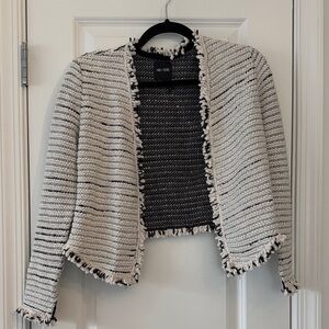 NIC+ZOE Black and Cream Textured Cardigan
